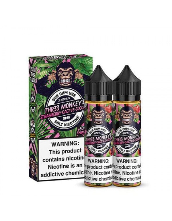 Thr33 Monkeyz Twin Pack Strawberry Cactus Coconut 2x 60ml Vape Juice