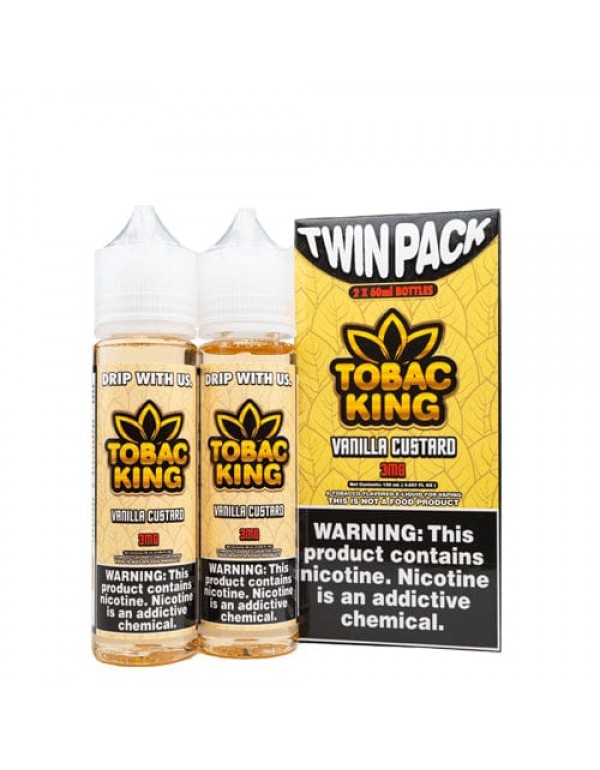 Tobac King Twin Pack Vanilla Custard 2x 60ml Vape ...
