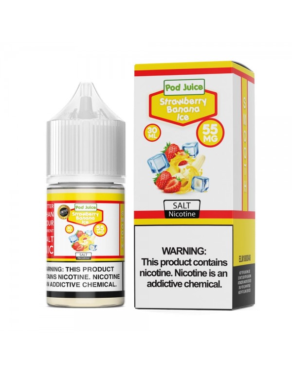 Pod Juice Strawberry Banana Ice 30ml Nic Salt Vape Juice