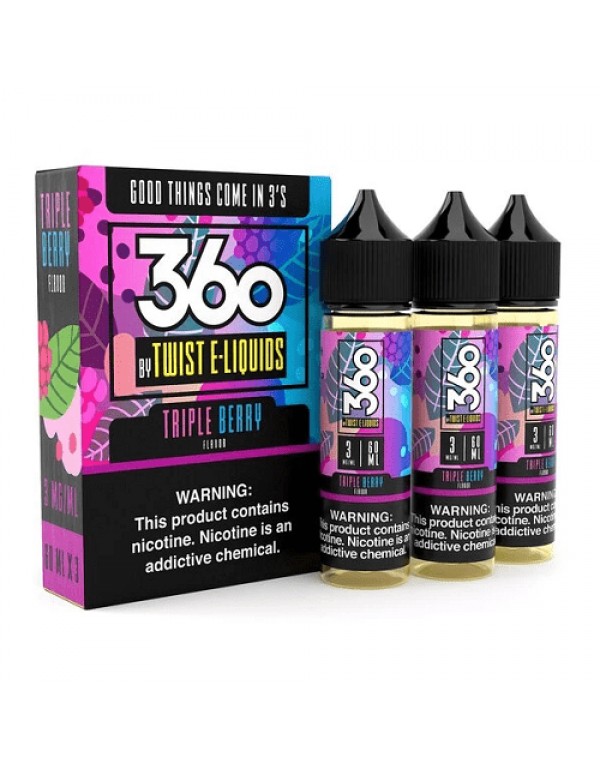 Triple Berry 3x60ml Vape Juice - 360 Twist E-Liqui...