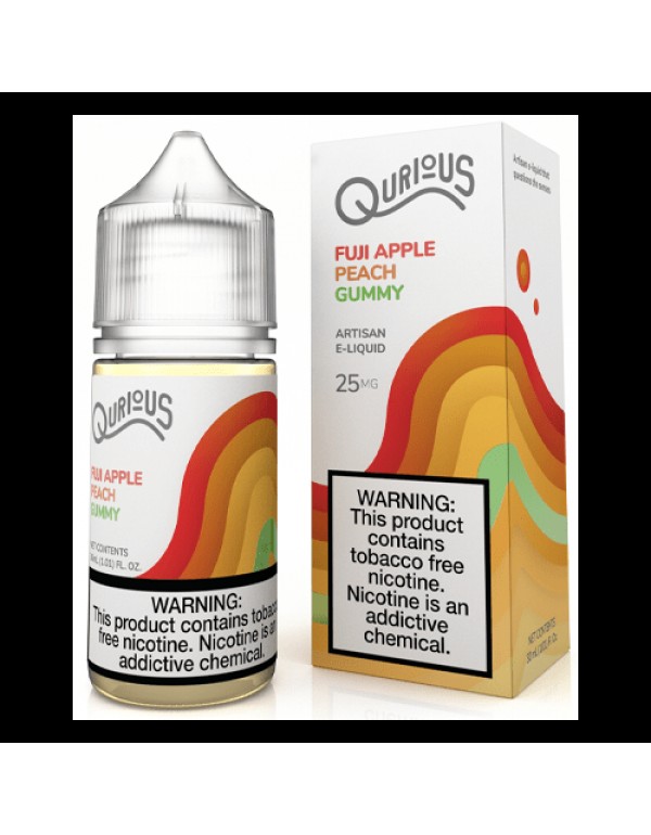 Qurious Salts Fuji Apple Peach Gummy 30ml Synthetic Nic Salt Vape Juice