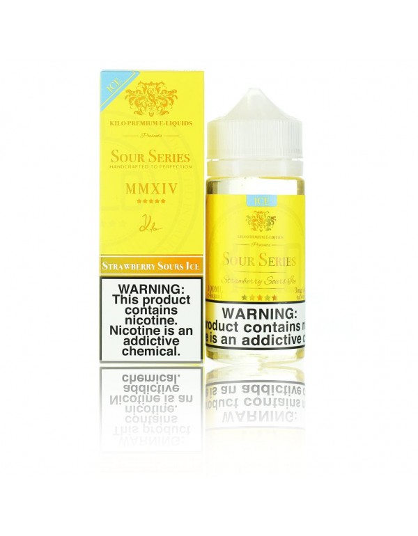 Kilo Sour Series (Bazooka Sour Straws) Strawberry Sours ICE 100ml Vape Juice