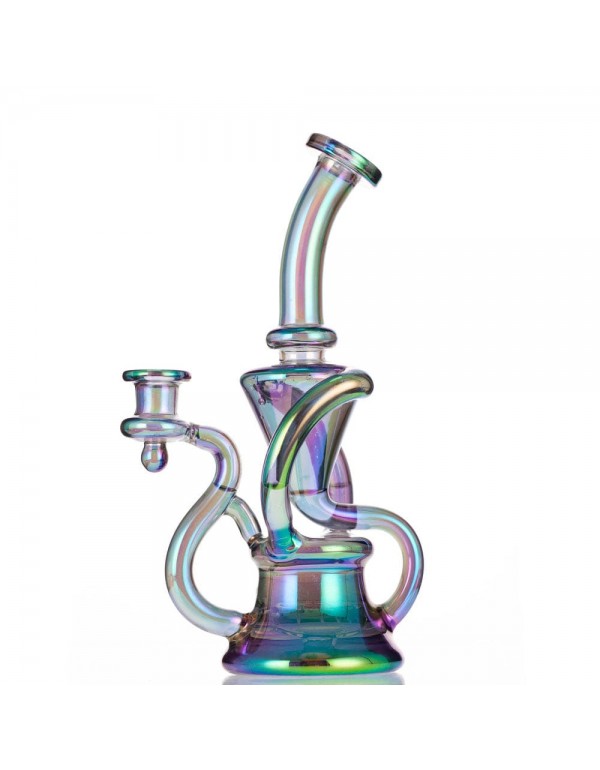 9" Glass Recycler w/ Slitted Disc Perc