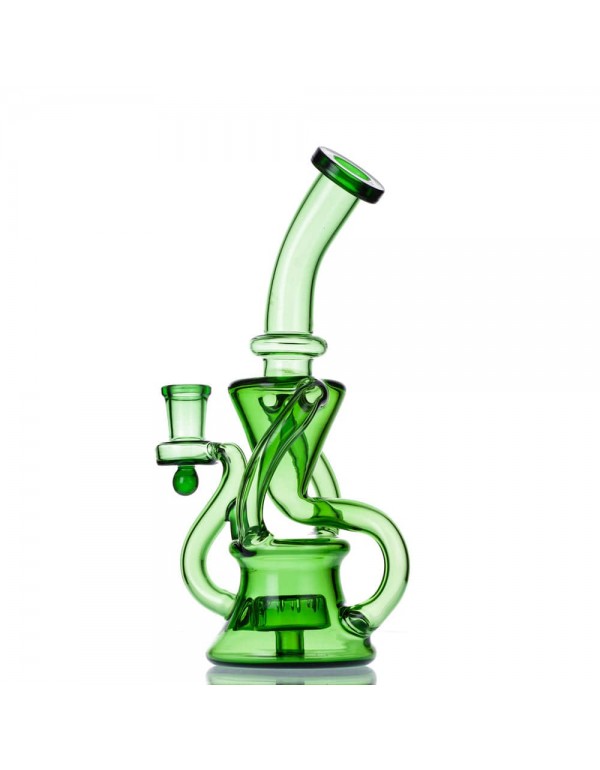 9" Glass Recycler w/ Slitted Disc Perc