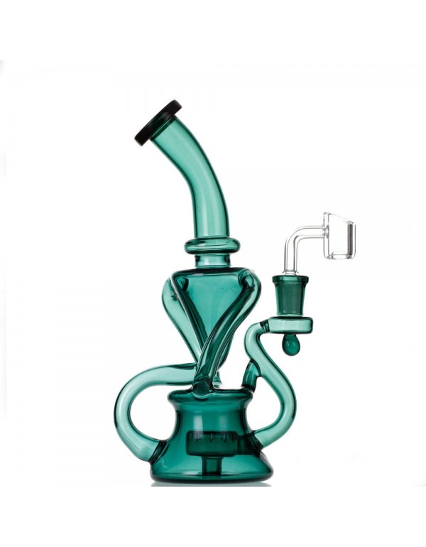 9" Glass Recycler w/ Slitted Disc Perc