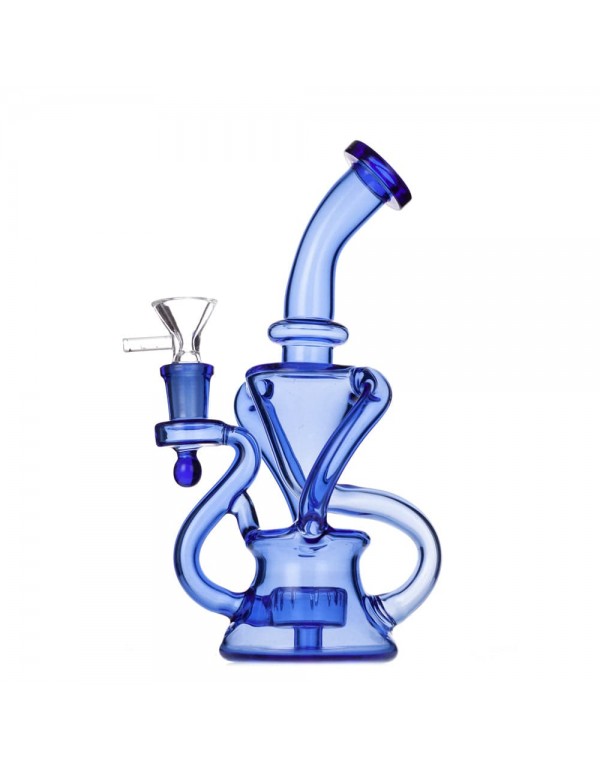 9" Glass Recycler w/ Slitted Disc Perc
