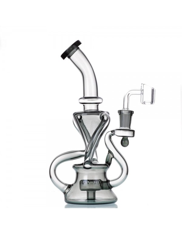 9" Glass Recycler w/ Slitted Disc Perc
