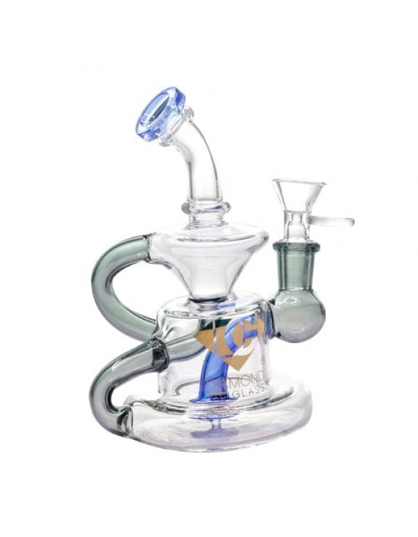 Diamond Glass Mini 6" Klein Recycler Dab Rig/...