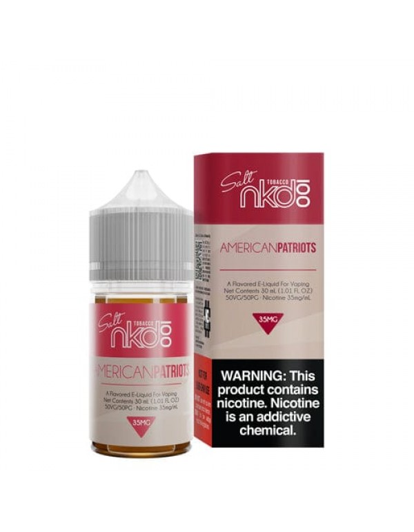 NKD 100 Salt Tobacco American Patriots 30ml Nic Sa...