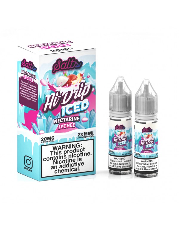 Hi-Drip Salts Iced Nectarine Lychee 2x 15ml Nic Sa...