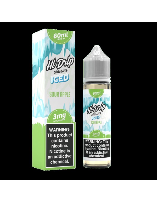 Sour Apple Iced 60ml Vape Juice - Hi Drip