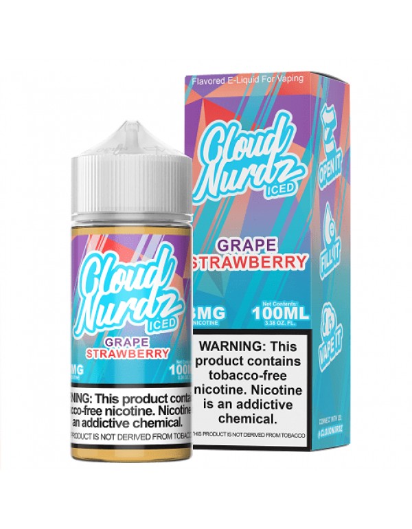 Iced Grape Strawberry 100ml Synthetic Nic Vape Juice - Cloud Nurdz