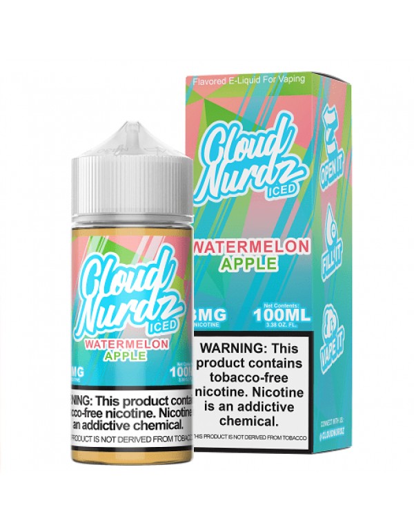 Iced Watermelon Apple 100ml Synthetic Nic Vape Juice - Cloud Nurdz