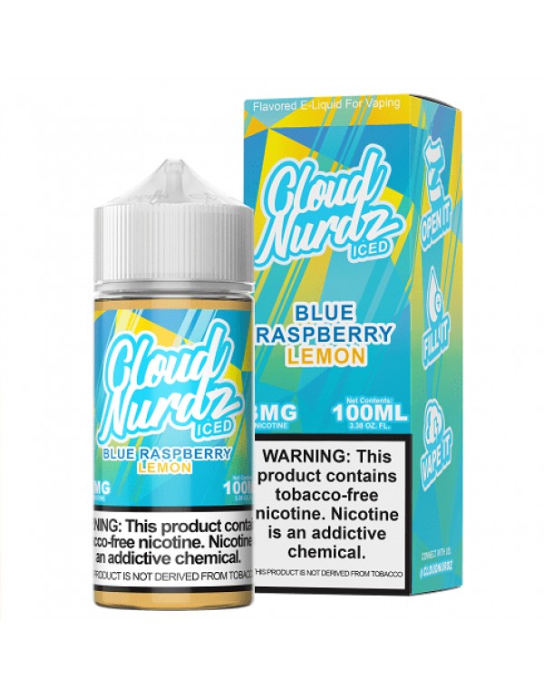 Iced Blue Raspberry Lemon 100ml Synthetic Nic Vape Juice - Cloud Nurdz