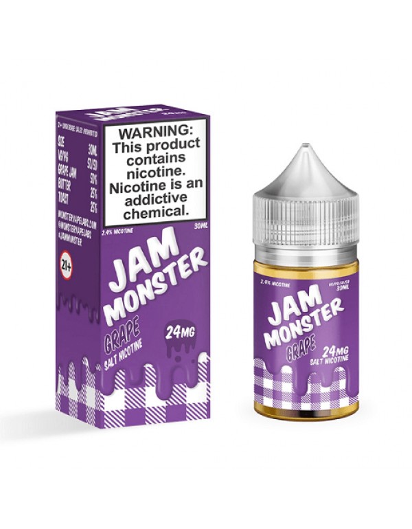 Grape 30ml Nic Salt Vape Juice - Jam Monster