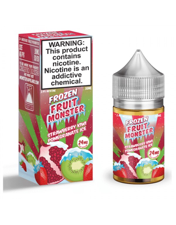 Strawberry Kiwi Pomegranate Ice 30ml Nic Salt Vape Juice - Frozen Fruit Monster