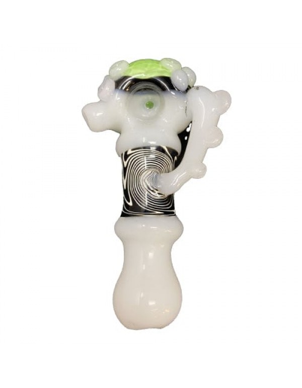 Heady Handmade Glass Scorpion Pipe w/ Wig Wag Accents