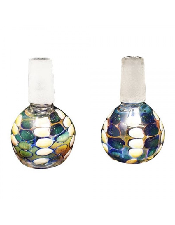 Handmade 14mm Glass Bowl Piece w/ Multi-Color Fume...