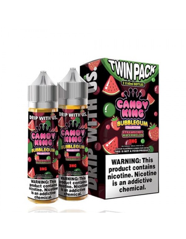 Candy King Twin Pack Bubblegum Strawberry Watermelon 2x 60ml Vape Juice