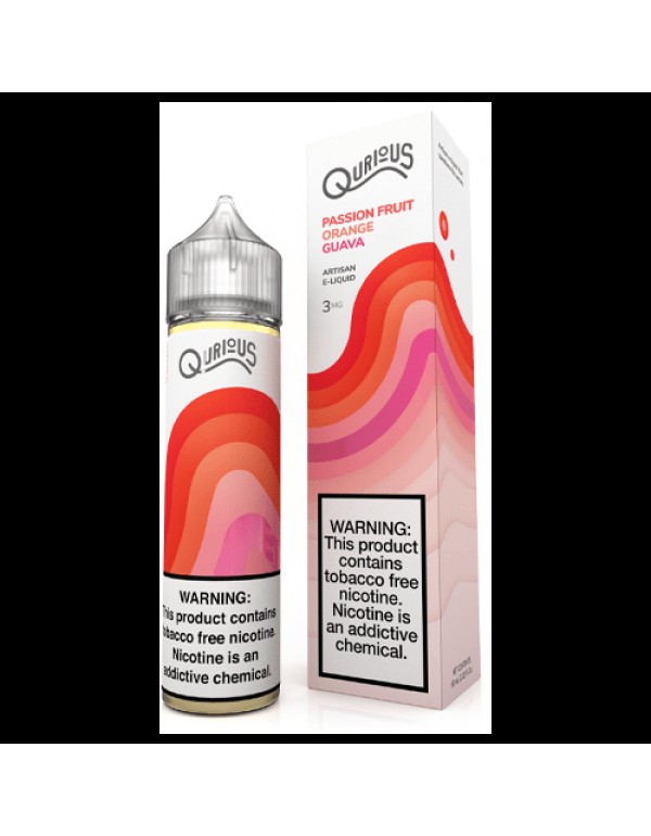 Qurious Passion Fruit Orange Guava 60ml Synthetic Nicotine Vape Juice