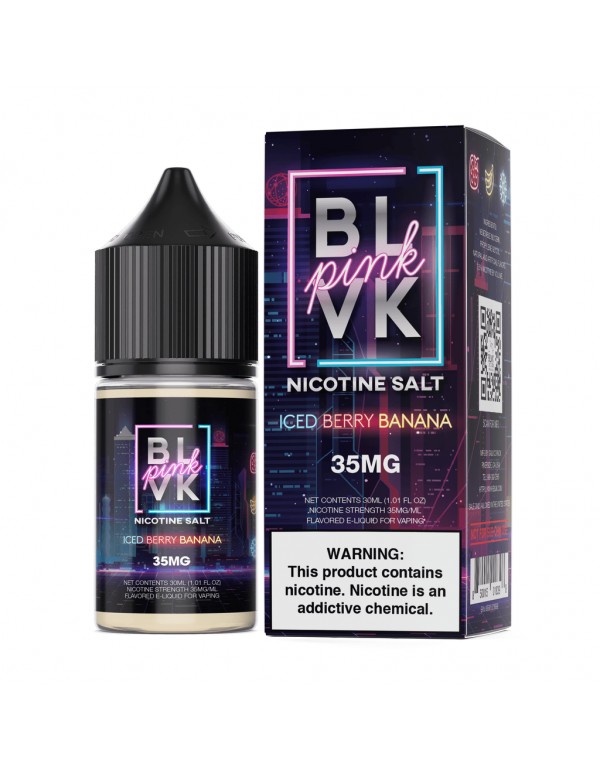 BLVK Salts Pink Series Iced Berry Banana 30ml Nic Salt Vape Juice