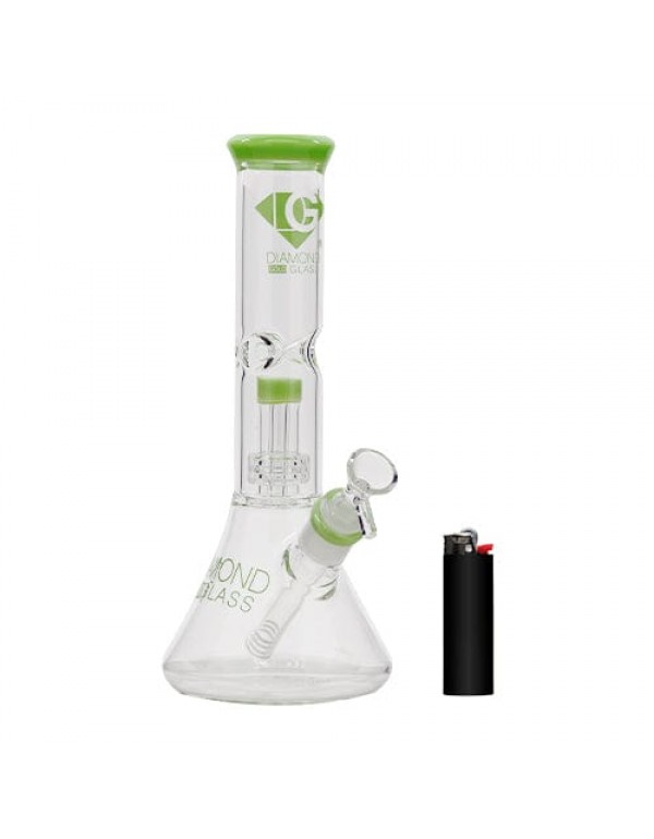 Diamond Glass 11" Beaker Bong w/ Mansion Show...