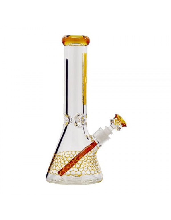 Diamond Glass 12" Dalmont Beaker Bong w/ Hive Accents (9mm Thick)