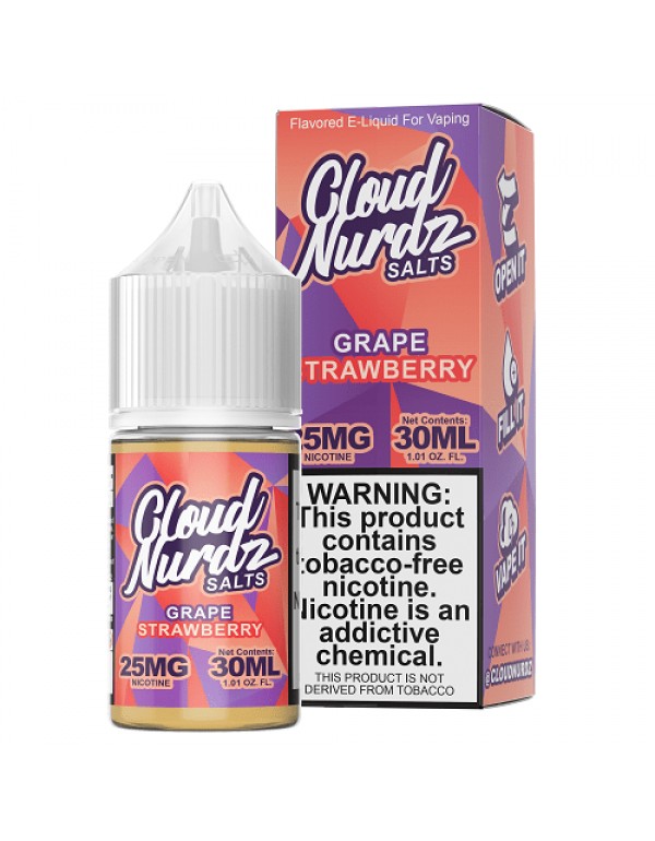 Grape Strawberry 30ml Synthetic Nic Salt Vape Juice - Cloud Nurdz