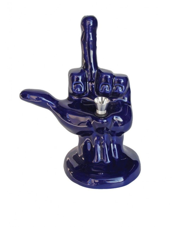 JM Waterpipes Ceramic Middle Finger Bong