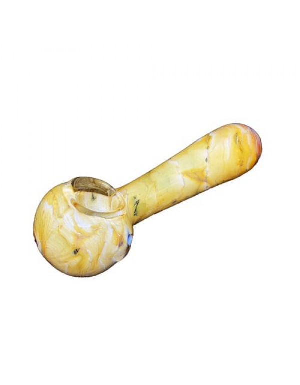 Handmade Glass Hand Pipe w/ Marbled Glass Work