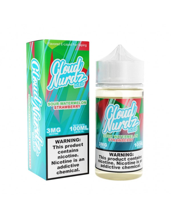 Sour Watermelon Strawberry Iced 100ml Vape Juice -...