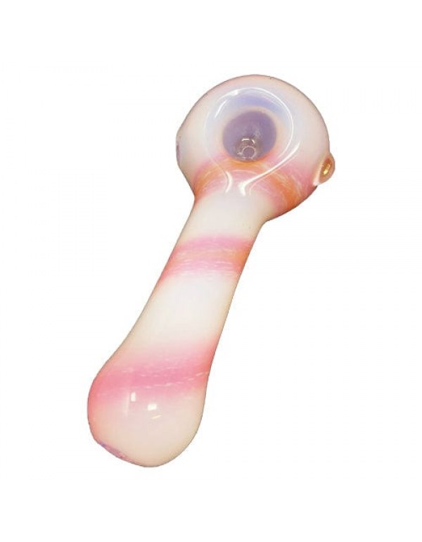 Pink Multi-Designed Handmade Glass Spoon Pipe