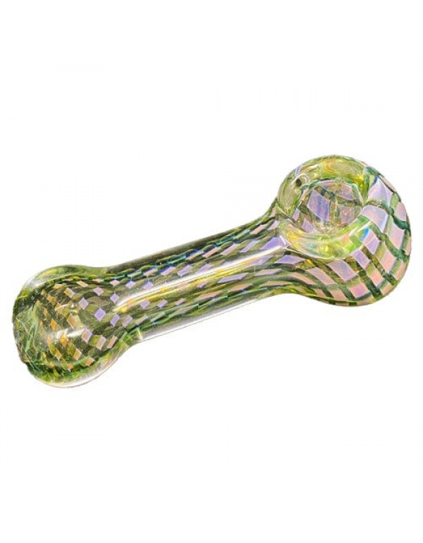 Fumed Glass Hand Pipe w/ Diamond Reti Accents