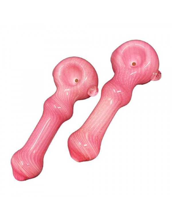 Pink Handmade Glass Hand Pipe w/ Marble
