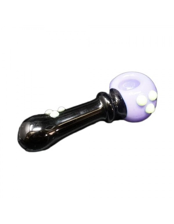 Black & Purple Handmade Glass Spoon Pipe