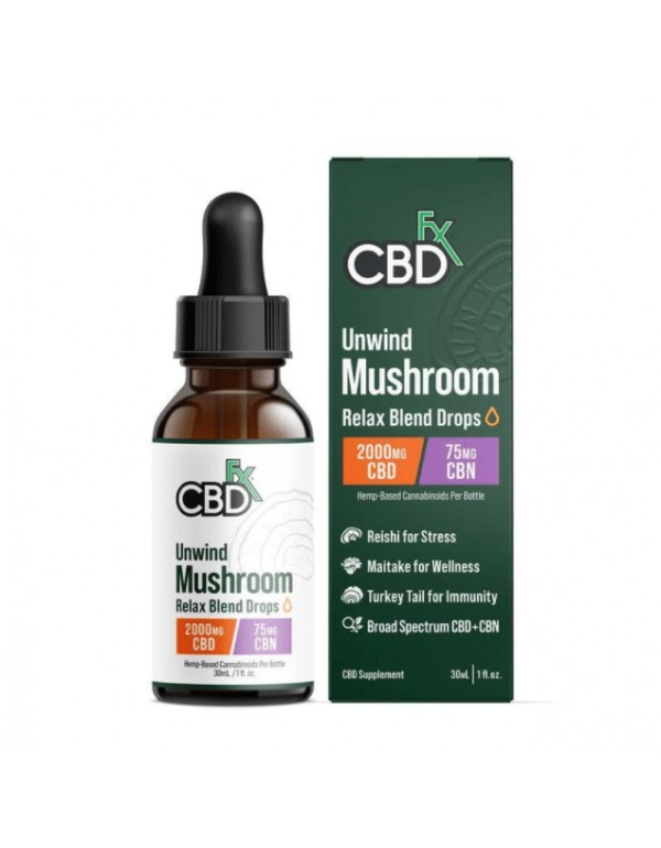 CBDfx Unwind Blend Mushroom + CBD Tincture