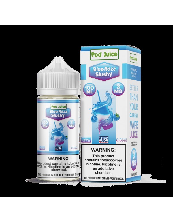 Pod Juice Freeze Blue Razz Slushy TF 100ml Vape Ju...