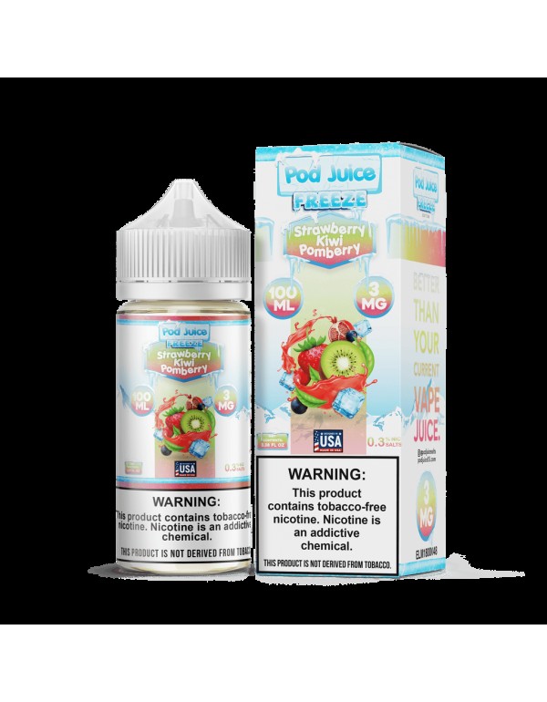 Pod Juice Freeze Strawberry Kiwi Pomberry TF 100ml Vape Juice