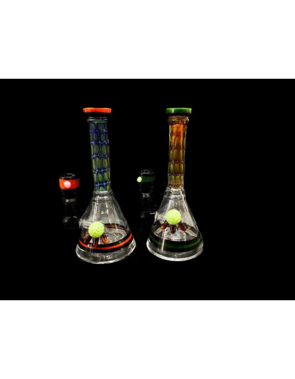 8.5" Fumed Handmade Glass Bong w/ Mini Showerhead Perc