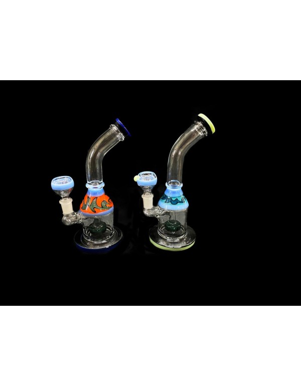 8.5" Colored Handmade Glass Bong w/ Mini Showerhead Perc