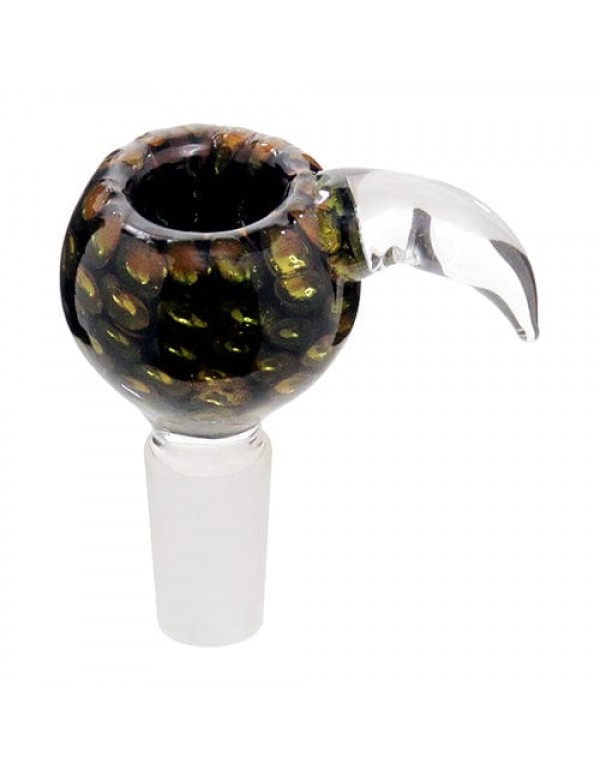 Handmade 14mm Glass Bowl Piece w/ Horn Handle