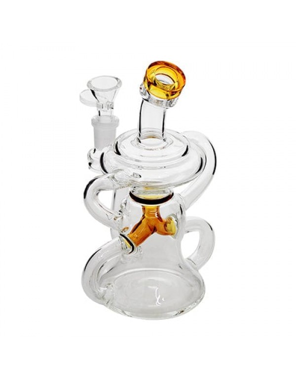 7" Glass Recycler w/ Color Accents