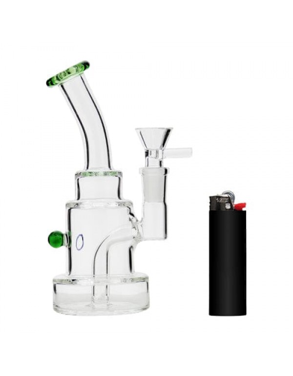 6" Glass Bong w/ Green Accent Color