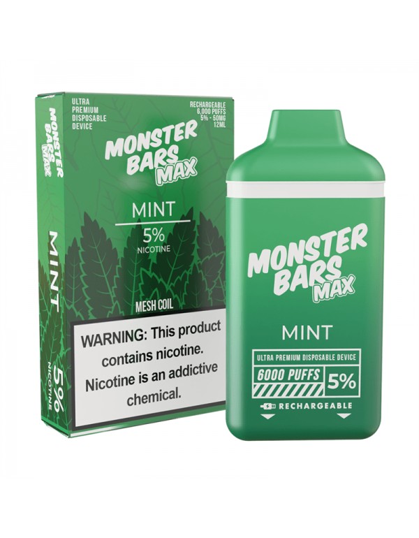 Monster Bar MAX Disposable Vape (5%, 12mL) - Mint ...